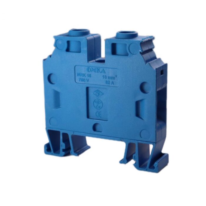 ONKA 16mm2 Screw rail connector terminal block DIN rail terminal 2-wire blue, 1010055