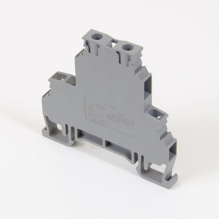 ONKA 4mm2, 2 tier Screw rail connector terminal block DIN rail terminal 4-wire grey, 1010368