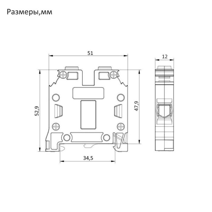 ONKA 16mm2 PE Screw rail connector terminal block DIN rail terminal 2-wire grey, 1010532