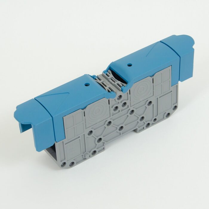 ONKA 70mm2 M8 Screw rail connector terminal block DIN rail terminal with protective cover, blue, 1030048