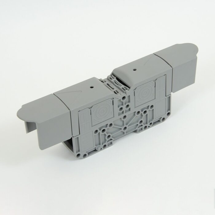 ONKA 120mm2 M10 Screw rail connector terminal block DIN rail terminal with protective cover, grey, 1030073