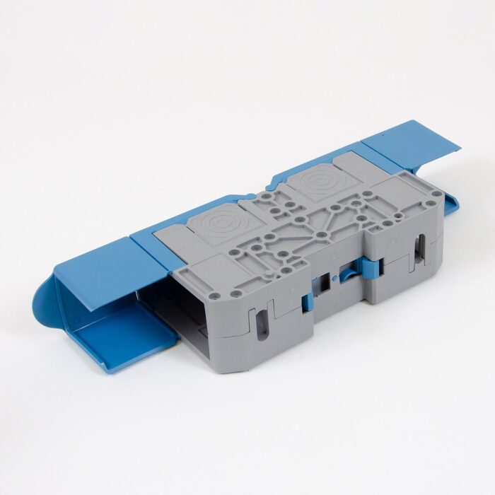 ONKA 120mm2 M10 Screw rail connector terminal block DIN rail terminal with protective cover, blue, 1030076