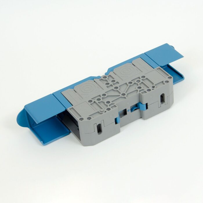ONKA 150mm2 M12 Screw rail connector terminal block DIN rail terminal with protective cover, blue, 1030091