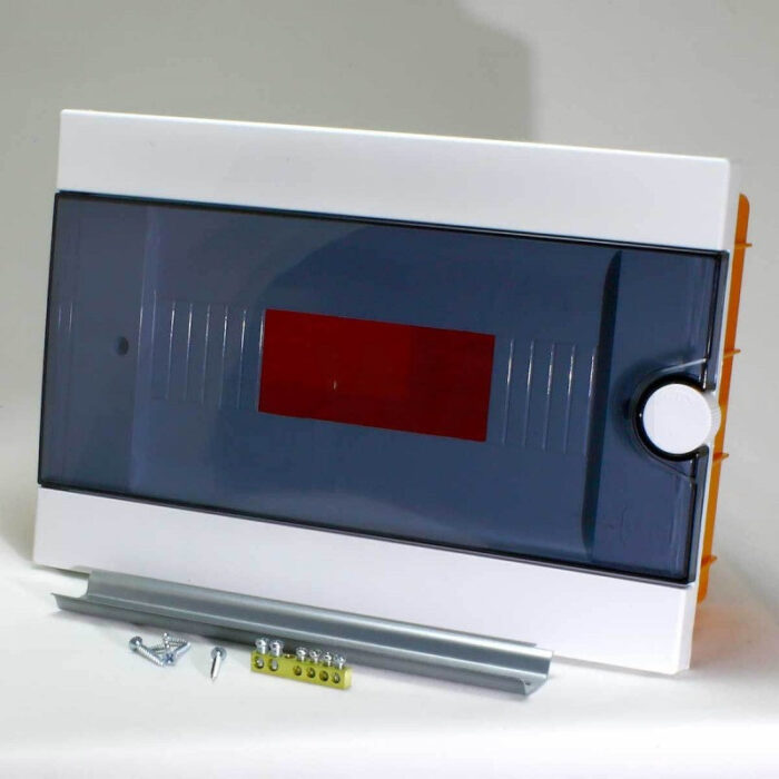 ARS Modular switchboard 12 MOD (12 fuses), plastic flush-mounted switch cabinet, transparent door IP40, 341219
