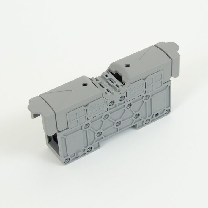 ONKA 50mm2 M8 Screw rail connector terminal block DIN rail terminal with protective cover, grey, 1030031