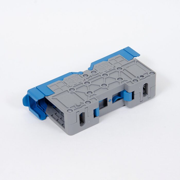 ONKA 50mm2 M8 Screw rail connector terminal block DIN rail terminal with protective cover, blue, 1030034