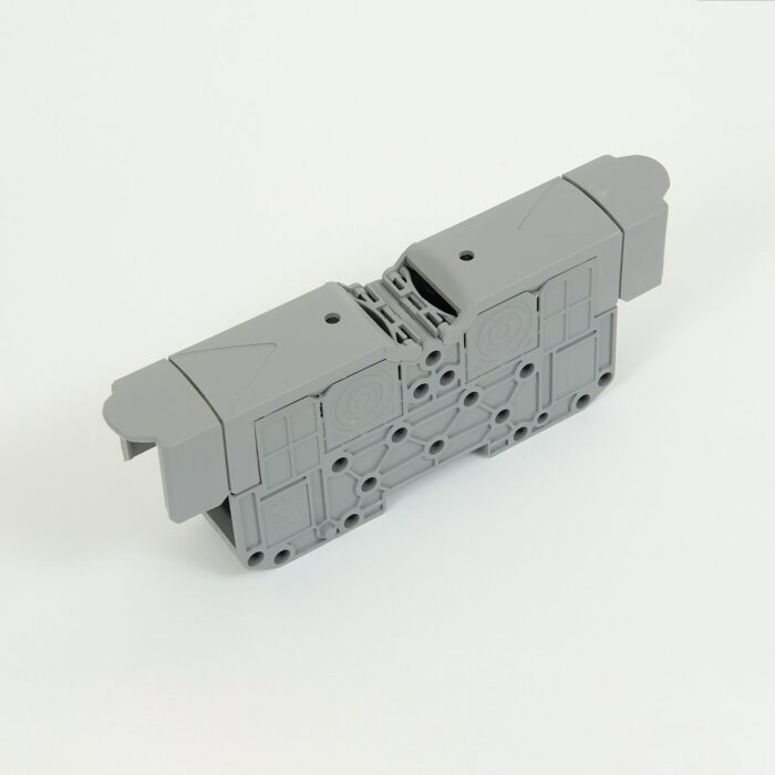 ONKA 95mm2 M8 Screw rail connector terminal block DIN rail terminal with protective cover, grey, 1030059