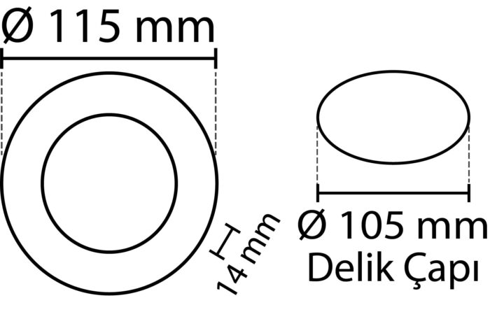 2 pcs - round LED panel 6W / 540Lm cold white black frame circular recessed (power supply included) 6500K YL10-0600-S