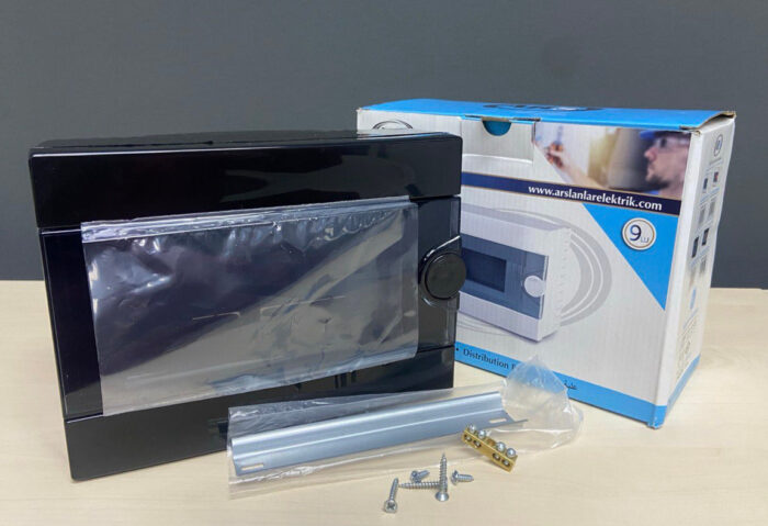 ARS Modular switchboard 9 MOD (9 fuses), surface-mounted switch cabinet, plastic, transparent door IP40, 342593
