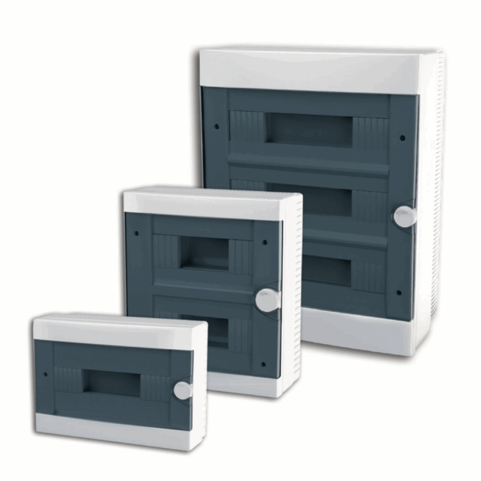ARS Modular switchboard 16 MOD (16 fuses), surface-mounted switch cabinet, plastic, transparent door IP40, 341205