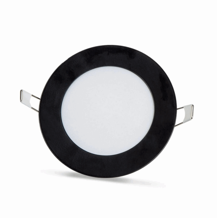 2 pcs - round LED panel 6W / 540Lm cold white black frame circular recessed (power supply included) 6500K YL10-0600-S