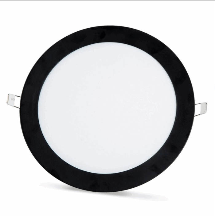 2 pcs - SLIM LED panel black frame cold white /6500K 18W / 1620Lm round recessed round (power supply included) 6500K YL10-1800-S