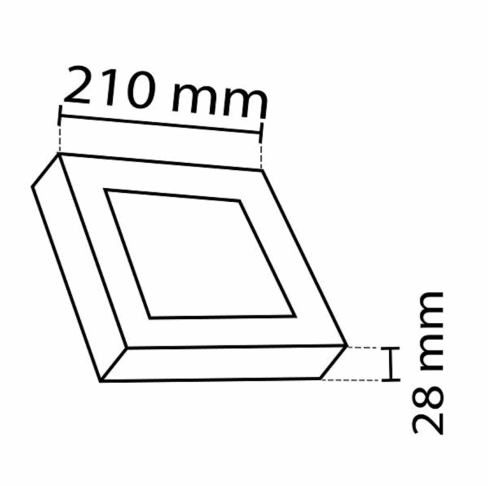 NOAS plafoniera, LED panel 18W / 1620Lm cold white / 6500K ceiling square, YL15-1800
