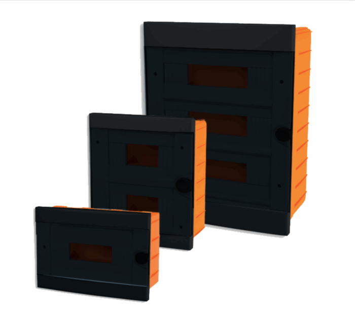 ARS Modular switchboard 9 MOD (9 fuses), plastic flush-mounted switch cabinet, transparent door IP40, 342594