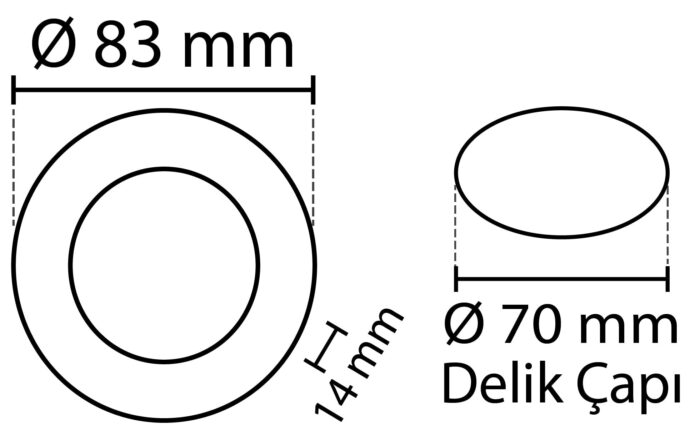 2 pcs - round LED panel 3W / 270Lm white circular recessed (power supply included) 4000K YL10-0307