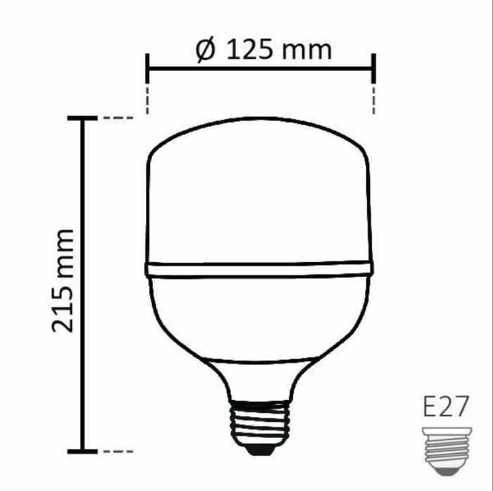 NOAS 50W (350W) LED bulb TORCH type, Cold white / 6500K, 4290 Lm, YL95-5001