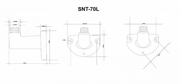 ABS mounting bracket / mounting angle / wall bracket for signal posts