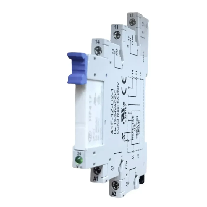 Separating auxiliary relay Relay module - socket + relay for din rail, 6 A, NO+NC