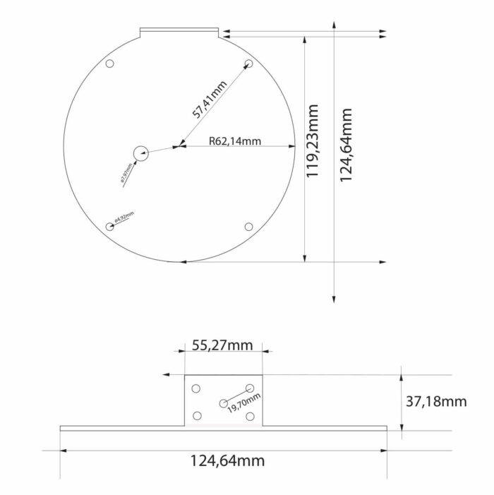 Ø90 Metal mounting bracket / fixing angle for signal beacons