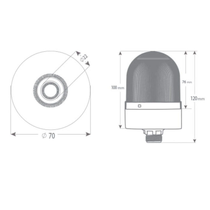 Signal light with surface mounting, multicolour RGB