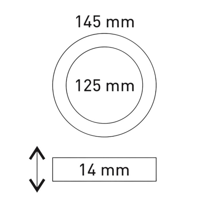 LED panel 9W / 720Lm circular recessed round (power supply included)