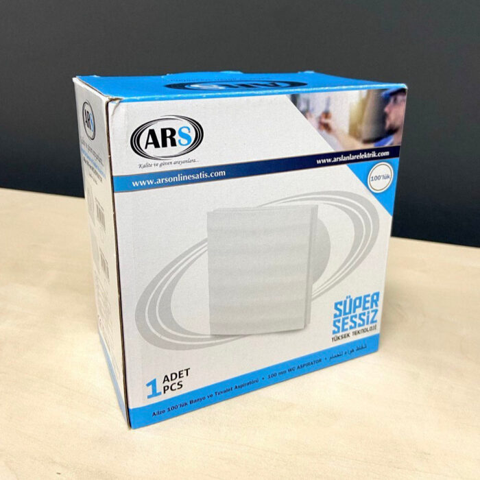 Alize ARS- white wall mounted axial bathroom / WC fan white with grille quiet 100mm, 90 m3/h, 348562