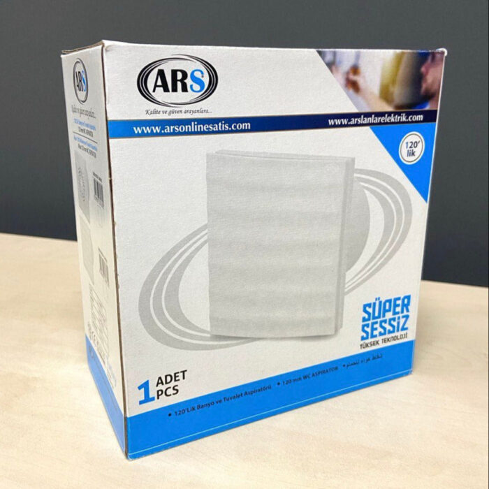 Alize ARS - white wall mounted axial bathroom / WC fan white with grille quiet 120mm, 180 m3/h, 348563