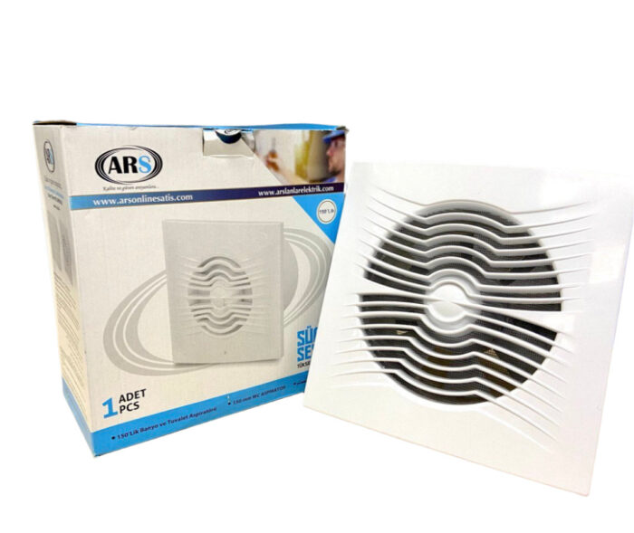ARS - white wall mounted axial bathroom / WC fan white with grille quiet 150mm, 280 m3/h, 340043