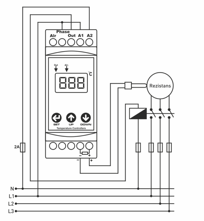 DIN rail thermostat temperature controller ON - OFF - temperature switches