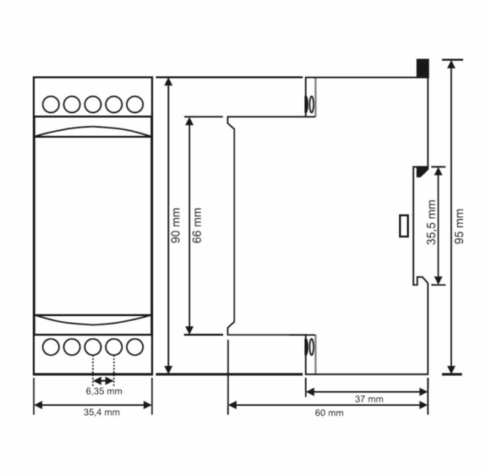 DIN rail thermostat temperature controller ON - OFF - temperature switches
