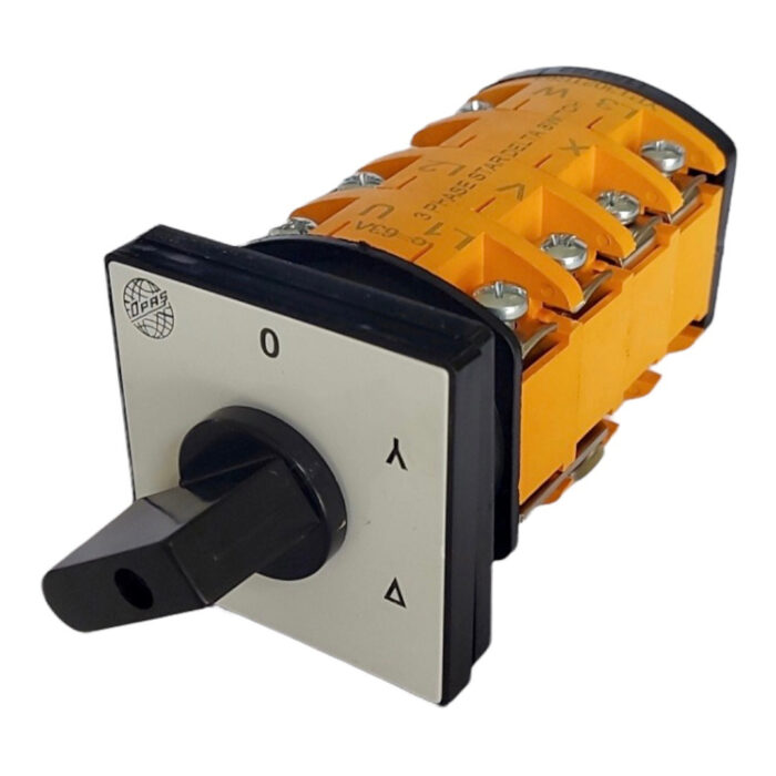 Star triangle 0-Y-D rotary switch, 3-pole, 16-100A