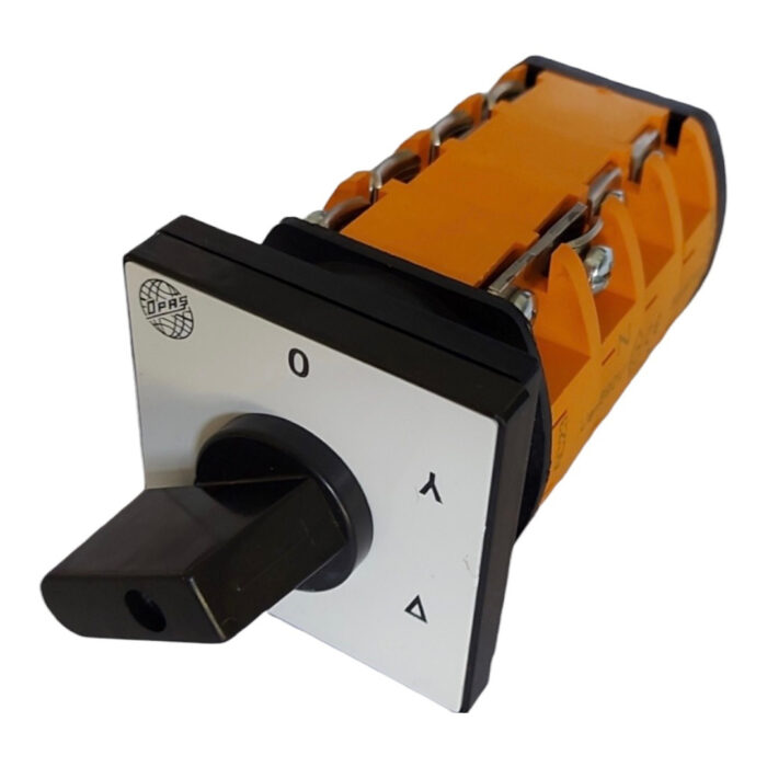 Star triangle 0-Y-D rotary switch, 3-pole, 16-100A