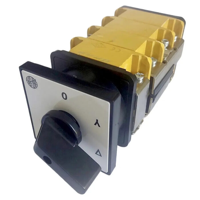 Star triangle 0-Y-D rotary switch, 3-pole, 16-100A