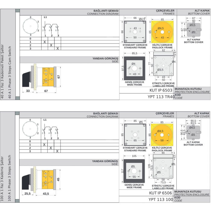 Step switch 0-1-2-3 degree rotary switch
