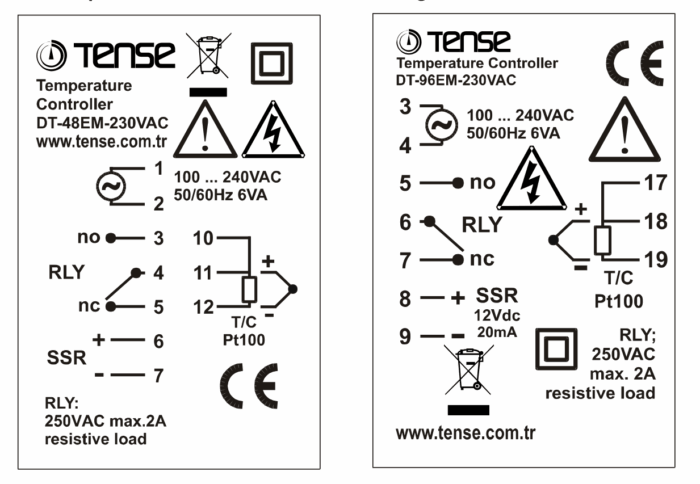 Microprocessor PID temperature controller for relay panel + SSR output up to 1750 °C