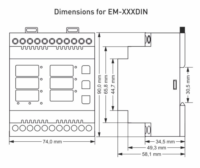 3-Phase Digital Panel Multimeter DIN Current, Voltage and Frequency Indicator