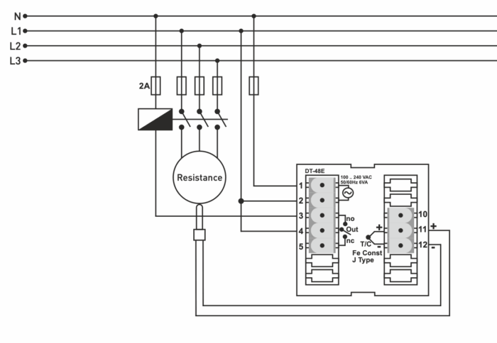 High precision temperature controller for panel mounting ON - OFF up to 600ºC