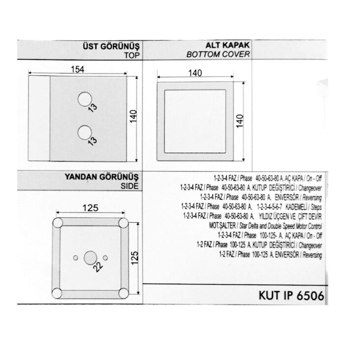 Plastic IP65 enclosure for cam switch, OPAŞ