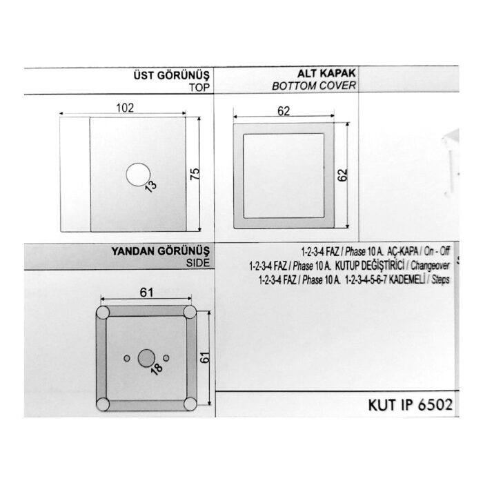 Plastic IP65 enclosure for cam switch, OPAŞ