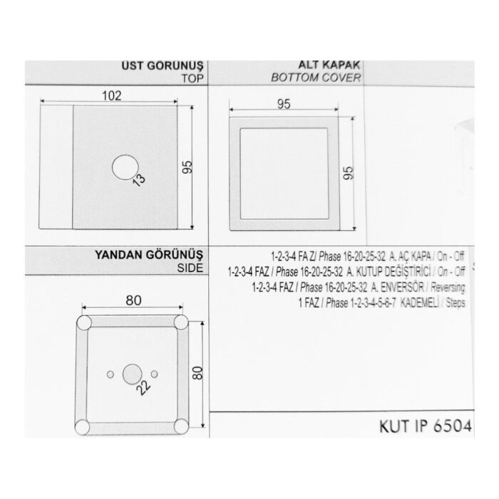 Plastic IP65 enclosure for cam switch, OPAŞ