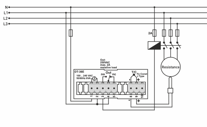 High precision temperature controller for panel mounting ON - OFF up to 600ºC