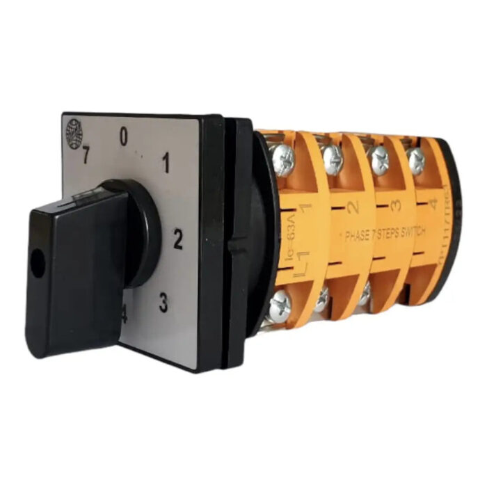 Step switch 0-1-2-3-4-5-6-7 degree rotary switch , 1 pole, 10-160A