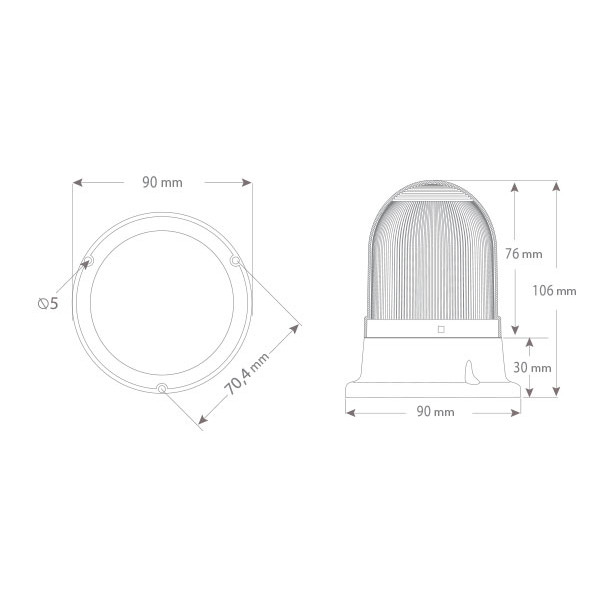 Series 70 SNT-725 signal beacon red Mucco, 85-250 V AC/DC, ø70mm , SNT-125-B Series 70 SNT-725 signal beacon red Mucco, 85-250 V AC/DC, ø70mm , SNT-125-B