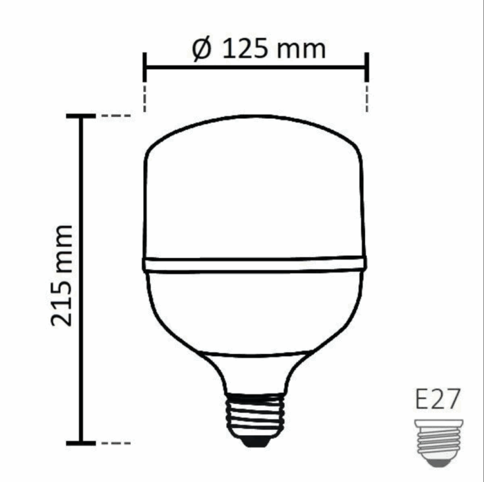 NOAS 50W (350W) LED bulb TORCH type, Cold white / 6500K, 4290 Lm, YL95-5001