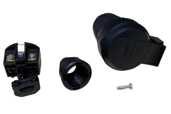 Rubber socket with flap, IP54 16A 250V with French earthing standard (Pin), Bylion