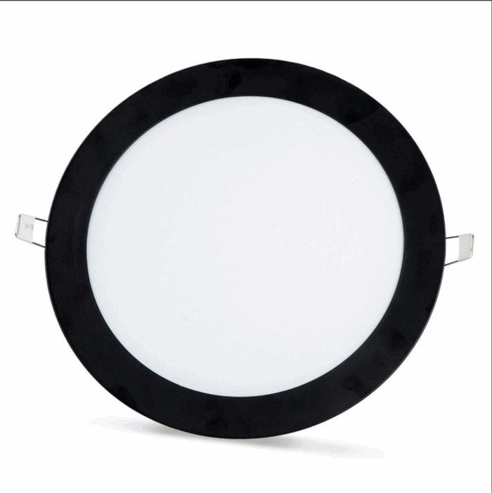 2 pcs - SLIM LED panel black frame cold white /6500K 18W / 1620Lm round recessed round (power supply included) 6500K YL10-1800-S