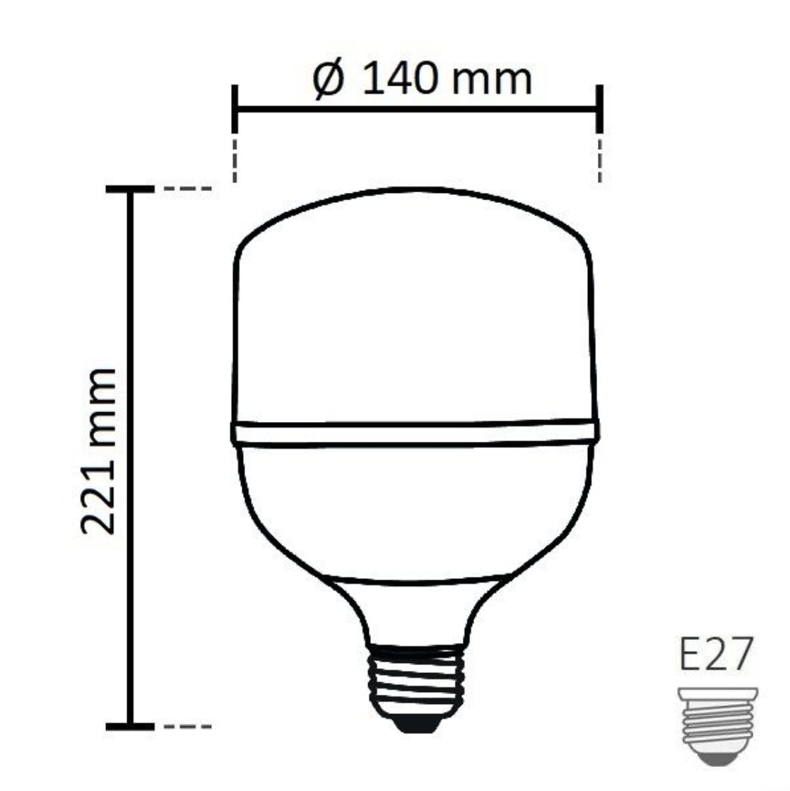 NOAS 60W (450W) LED bulb TORCH type, Cold white / 6500K, 5400 Lm, YL95-6001 NOAS 60W (450W) LED bulb TORCH type, Cold white / 6500K, 5400 Lm, YL95-6001
