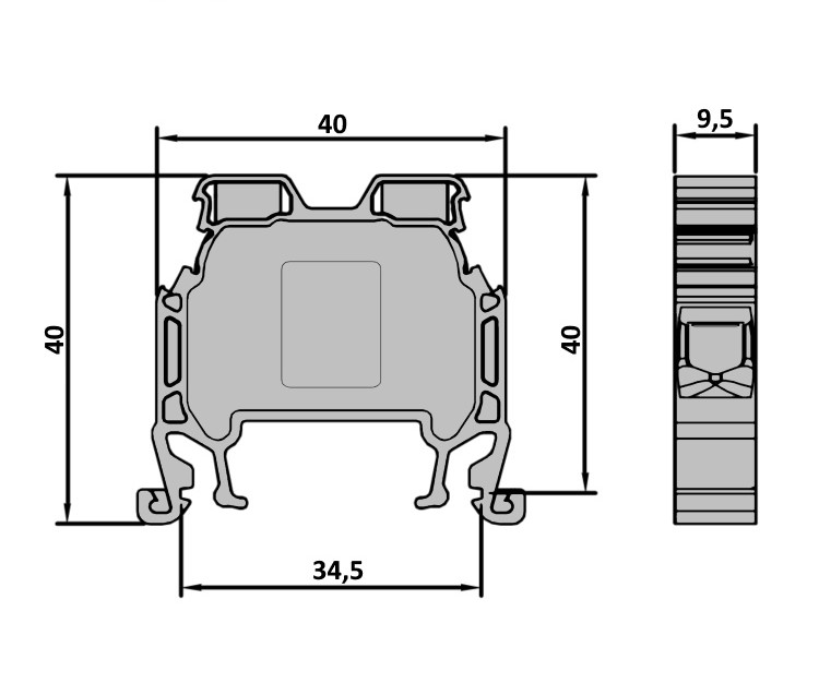 ONKA 10mm2 Screw rail connector terminal block DIN rail terminal 2-wire blue, 1010045 ONKA 10mm2 Screw rail connector terminal block DIN rail terminal 2-wire blue, 1010045