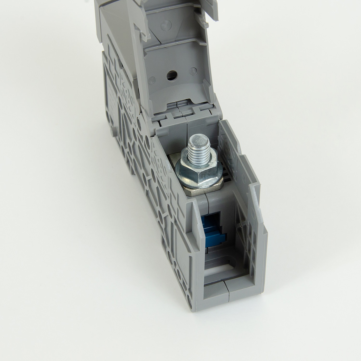 ONKA 50mm2 M8 Screw rail connector terminal block DIN rail terminal with protective cover, grey, 1030031 ONKA 50mm2 M8 Screw rail connector terminal block DIN rail terminal with protective cover, grey, 1030031