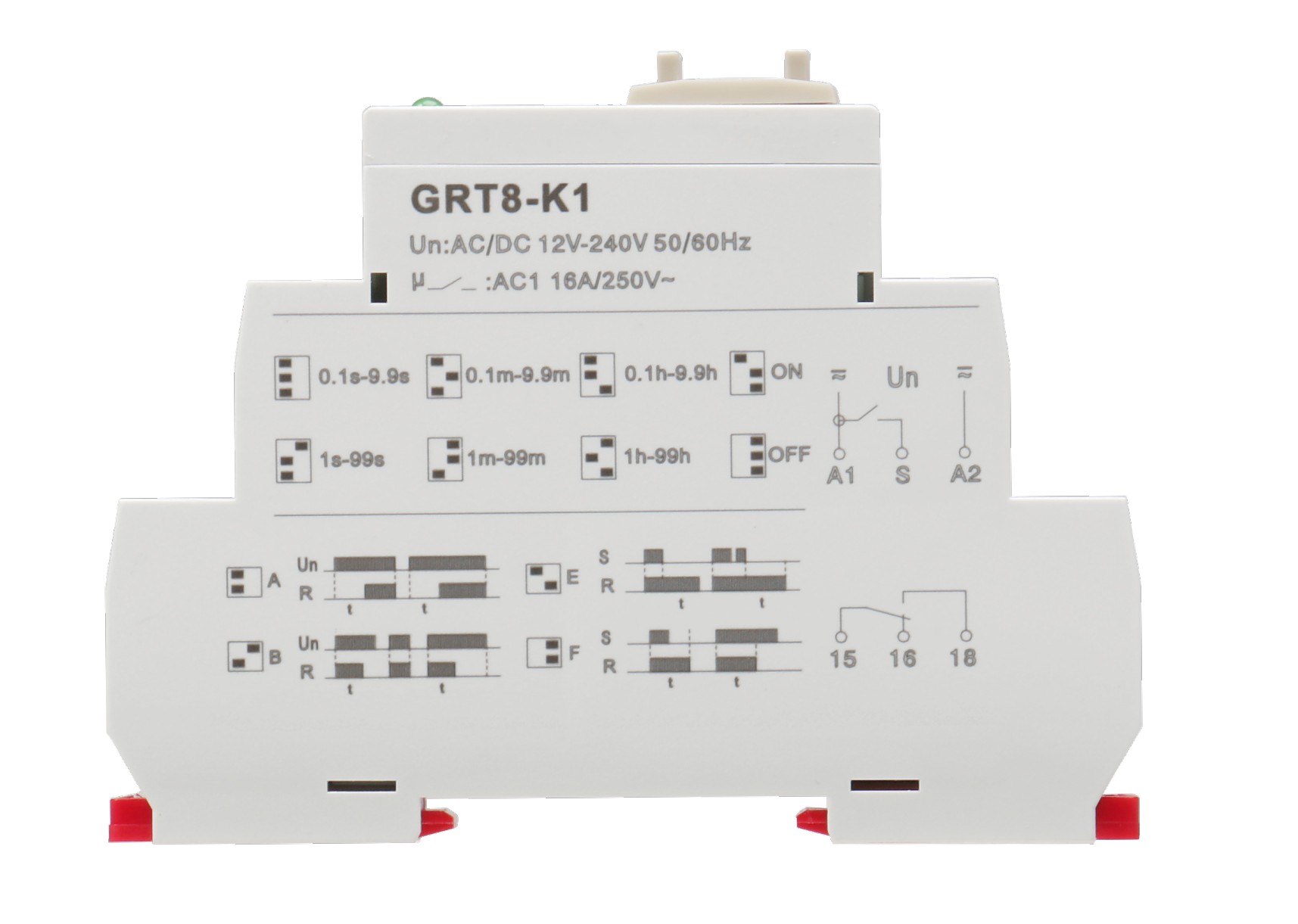 GEYA GRT8-K1 Time delay relay, 4 AC/DC delay modes 12V-240V 50/60HZ GEYA GRT8-K1 Time delay relay, 4 AC/DC delay modes 12V-240V 50/60HZ